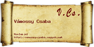 Vámossy Csaba névjegykártya